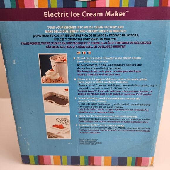 Nostalgia Products Model RIM150 Electric Ice Cream Frozen Yogurt Maker 1.5qts - Picture 3 of 13